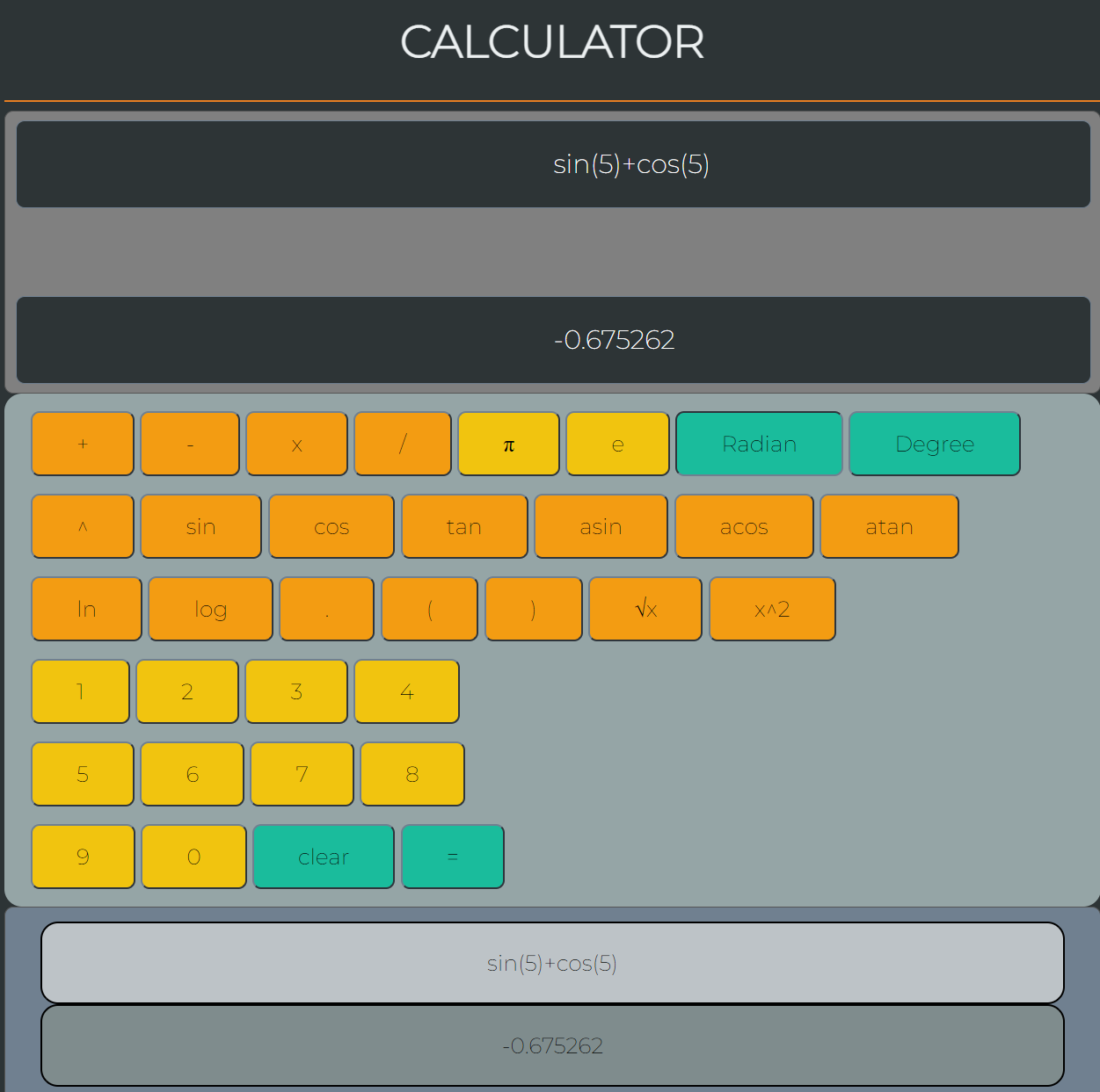 Online Scientific Calculator